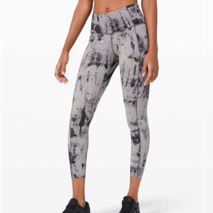 lululemon athletica Black and Gray Tie-Dye Leggings